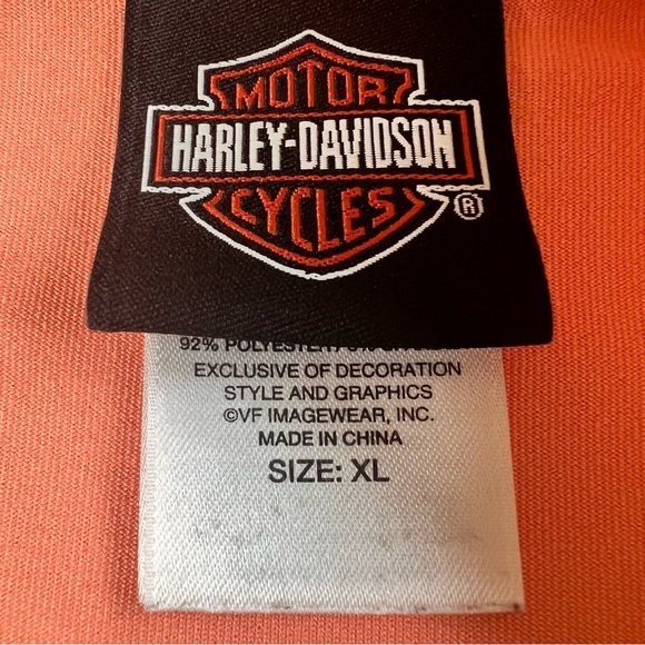 HARLEY DAVIDSON Performance Long Sleeve Half Zip Shirt Top Orange Women's XL - Picture 12 of 16